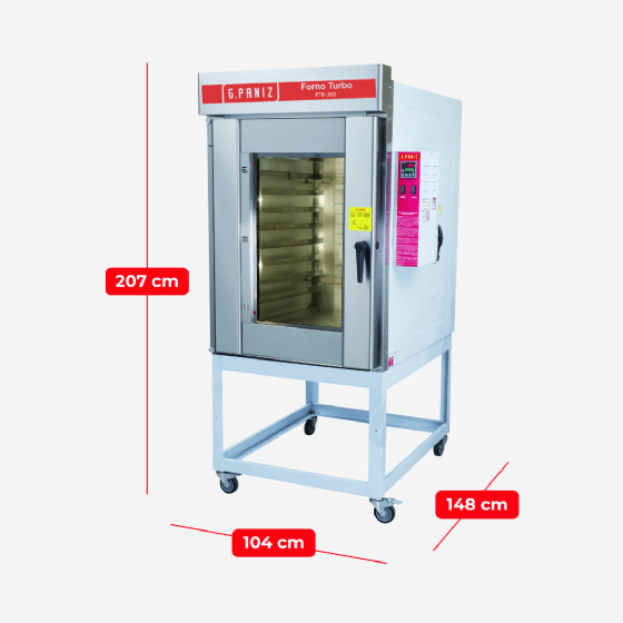 Forno Turbo 10 Esteiras FTE-300 Trifásico 220v G Paniz