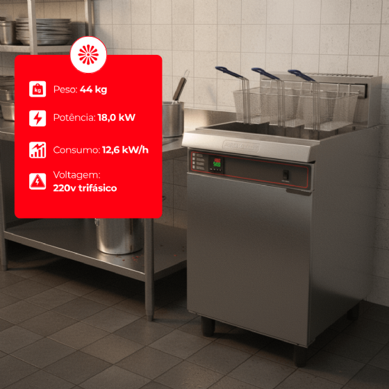 Fritadeira Elétrica Água e Óleo Premium FAO 3 C PRM 220v Trifásico Metalcubas