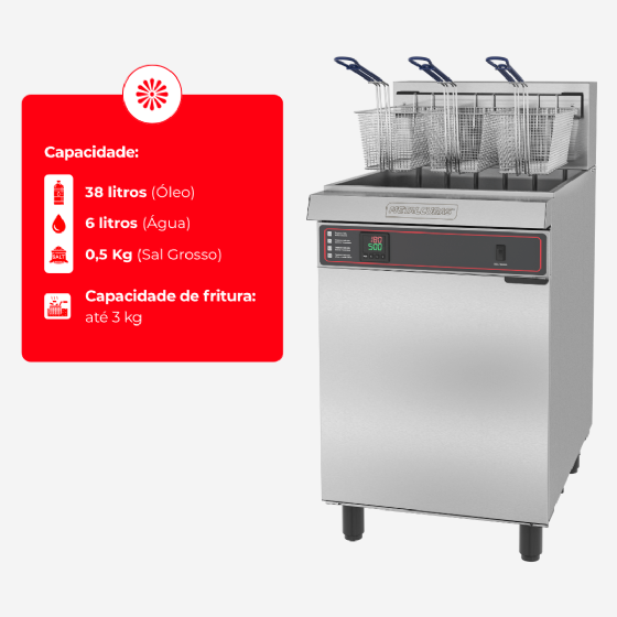 Fritadeira Elétrica Água e Óleo Premium FAO 3 C PRM 220v Trifásico Metalcubas