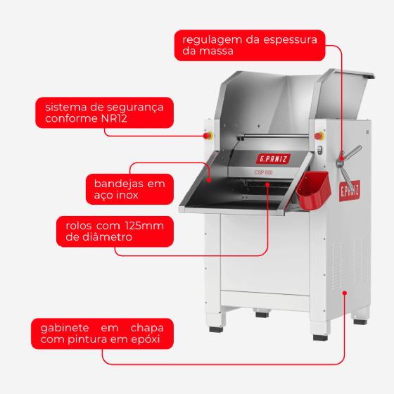 Cilindro Sovador CSP 600 G2 Epóxi Bandeja Inox 380v G Paniz