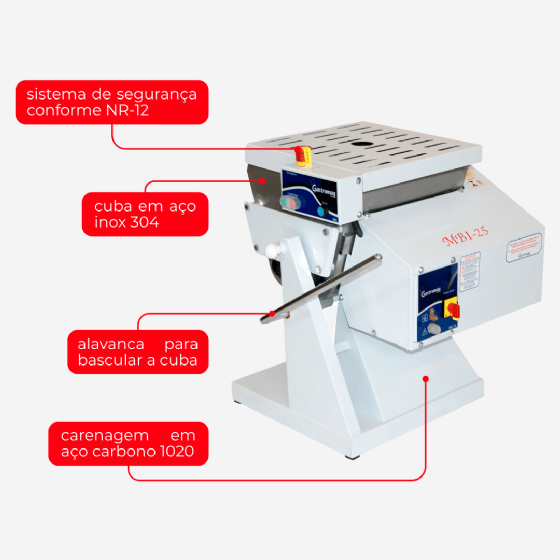 Amassadeira Semi Rápida 25 kg MBI 25 Bivolt Gastromaq