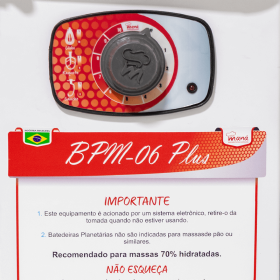 Batedeira Planetária Plus 06 Litros Branca BPM 06 Plus Bivolt Maná