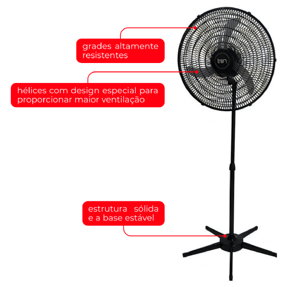 Ventilador de Coluna Oscilante 60 cm Preto Bivolt Tron