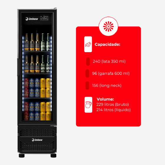 Cervejeira 244 Litros Porta de Vidro Full Black CCV144 220V Imbera