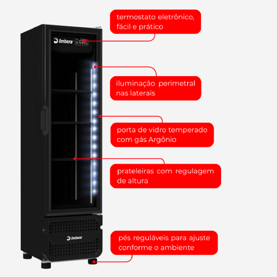 Cervejeira 244 Litros Porta de Vidro Full Black CCV144 220V Imbera