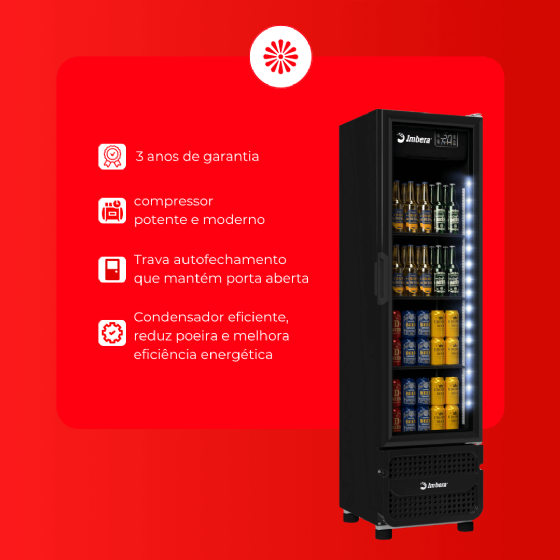 Cervejeira 244 Litros Porta de Vidro Full Black CCV144 220V Imbera