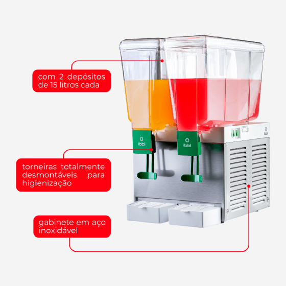 Refresqueira 30 Litros Inox 2 Cubas BBS2 220v Ibbl