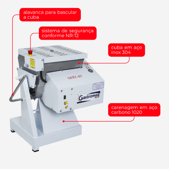 Amassadeira Semi Rápida 40 kg MBI 40 Bivolt Gastromaq