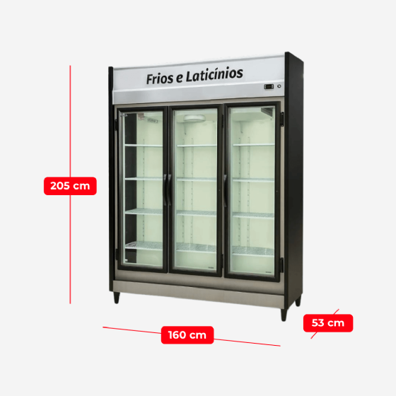 Expositor Refrigerado Frios e Laticínios 3 Portas 220v Chimafrio