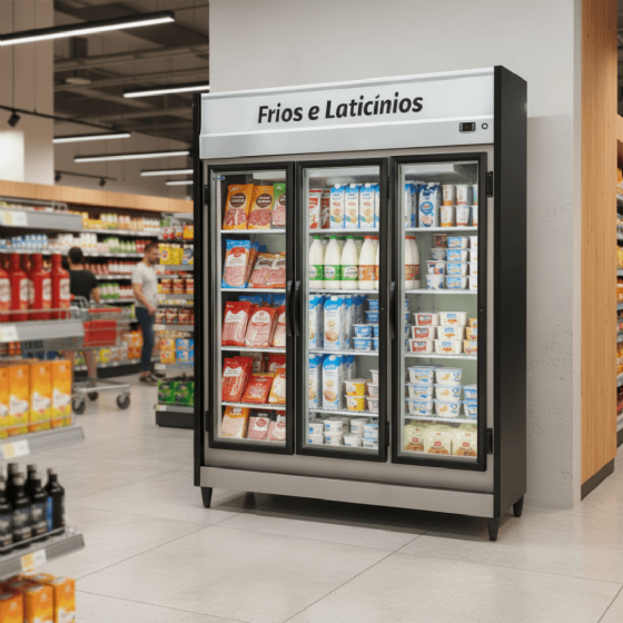 Expositor Refrigerado Frios e Laticínios 3 Portas 220v Chimafrio