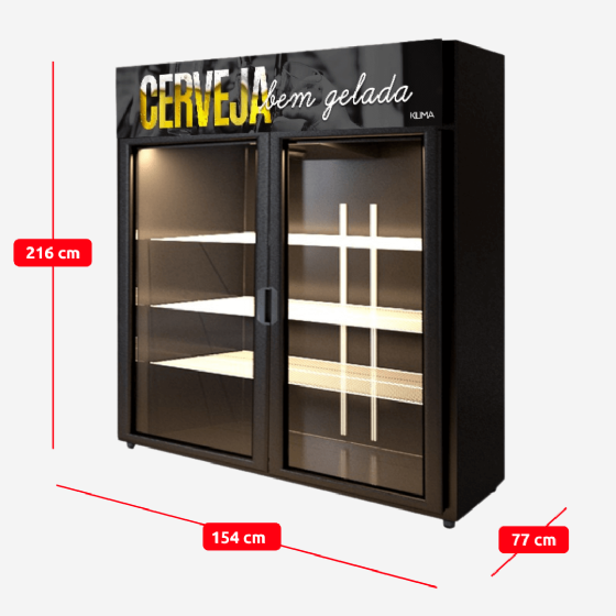 Cervejeira Expositora Bi-partida 1154 Litros Portas de Vidro 2 PTS VD 220v Klima