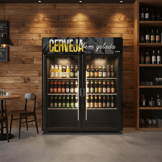 Cervejeira Expositora Bi-partida 1154 Litros Portas de Vidro 2 PTS VD 220v Klima