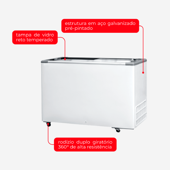 Freezer Horizontal 411 Litros Porta de Vidro HCEB 411 220v Fricon