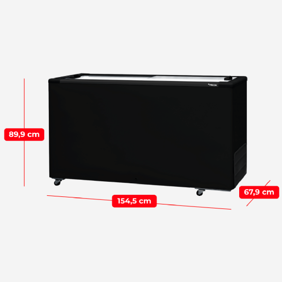 Freezer Horizontal 503 Litros Preto Porta de Vidro HCEB 503 220v Fricon