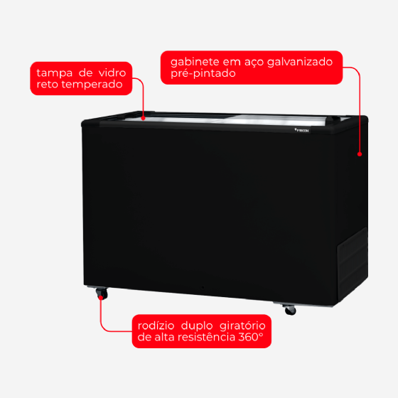 Freezer Horizontal 411 Litros Preto HCEB 411 220v Fricon