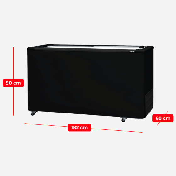 Freezer Horizontal 550 Litros Porta de Vidro Preto HCEB550 220v Fricon