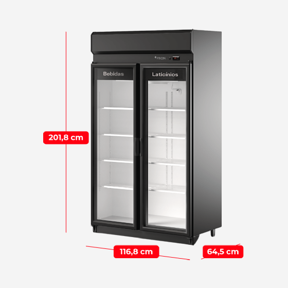 Expositor Refrigerado Auto Serviço 2 Portas ACFM 785 220v Fricon