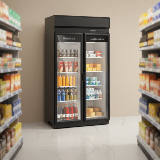 Expositor Refrigerado Auto Serviço 2 Portas ACFM 785 220v Fricon