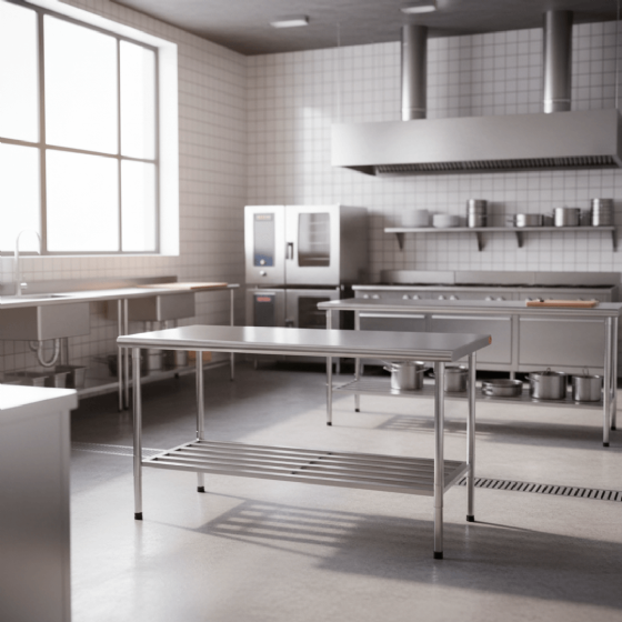 Mesa de Trabalho 150 x 70  Total Inox 430 Desmontável Imeca