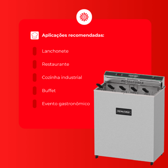 Fritadeira Elétrica Zona Fria 30 Litros 10000 W FOE 30 P 220v Metalcubas