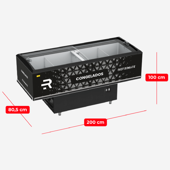 Ilha Expositora Congelados Vanguard Top 2 Metros EIV2000 220v Refrimate