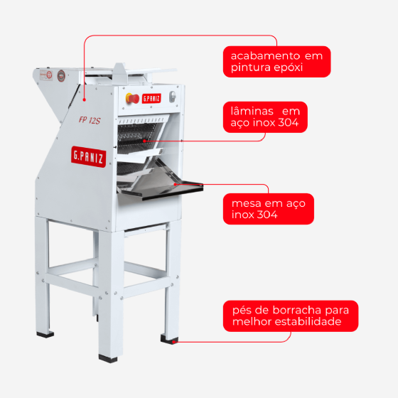 Fatiadeira De Pães Elétrica Automática FP 12 S Epóxi 220v G Paniz