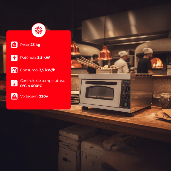 Forno Para Pizza Elétrico Lastro WP-35 220v Wictory