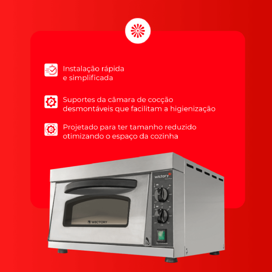 Forno Para Pizza Elétrico Lastro WP-35 220v Wictory