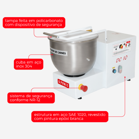Desfiador de Carnes 10 kg DC 10 Bivolt G Paniz