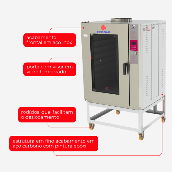 Forno Turbo 10 Esteiras Elétrico PRP 10000 E Style Trifásico 220v Progás