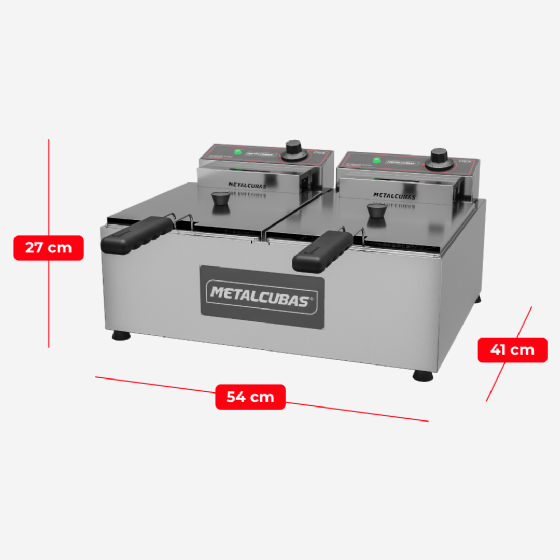 Fritadeira Elétrica 2 Cubas Óleo 10 litros FRCE 10 220v Metalcubas