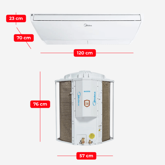 Ar-Condicionado Inverter Connect de Teto 36.000 BTU Frio 220v Midea 38CCVD36515MM