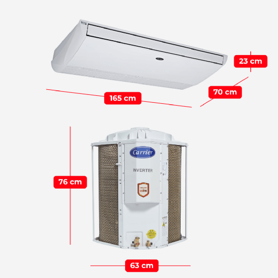 Ar-Condicionado Xpower Inverter Connect Teto 48.000 BTU Quente/Frio 220v Carrier 38CQVD48515MC