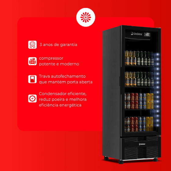 Cervejeira 569 Litros Porta de Vidro Full Black CCV355 220V Imbera