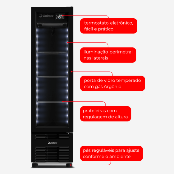 Cervejeira 244 Litros Porta de Vidro Full Black CCV144 Bivolt Inverter Imbera