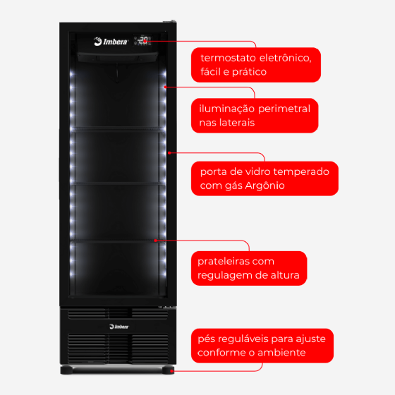 Cervejeira 569 Litros Porta de Vidro Full Black CCV355 Bivolt Inverter Imbera