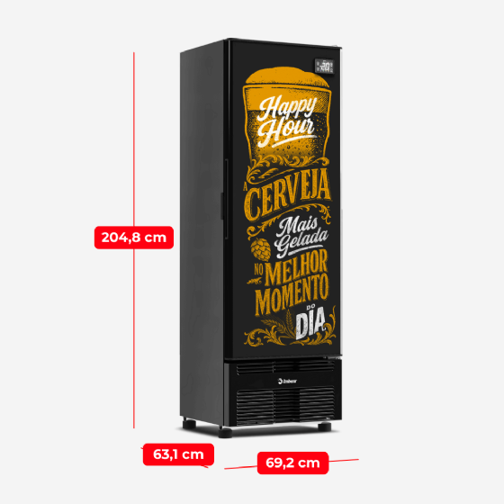 Cervejeira 485 Litros Porta Cega Adesivada Happy Hour CCV315 220v Imbera