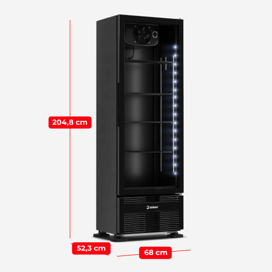 Refrigerador Vertical 393 Litros Porta de Vidro Full Black VRS13 Bivolt Inverter Imbera