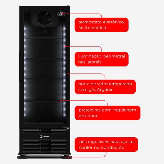 Cervejeira 393 Litros Porta de Vidro Full Black CCV290 220V Imbera