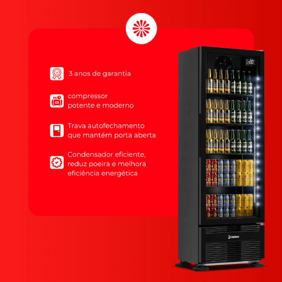 Cervejeira 393 Litros Porta de Vidro Full Black CCV290 220V Imbera