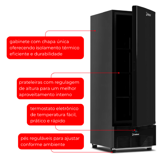 Freezer Vertical Tripla Ação 561 Litros Porta Sólida Preta EVZ21 220v Imbera