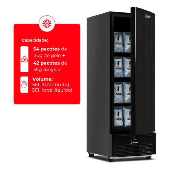 Freezer Vertical Tripla Ação 561 Litros Porta Sólida Preta EVZ21 220v Imbera