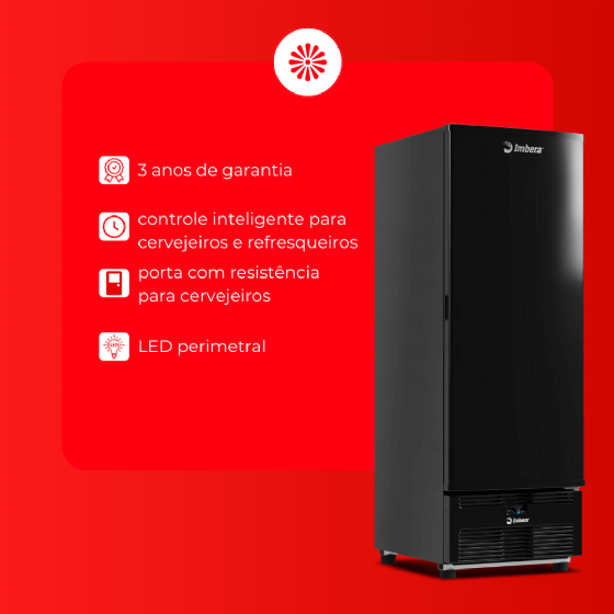 Freezer Vertical Tripla Ação 561 Litros Porta Sólida Preta EVZ21 220v Imbera