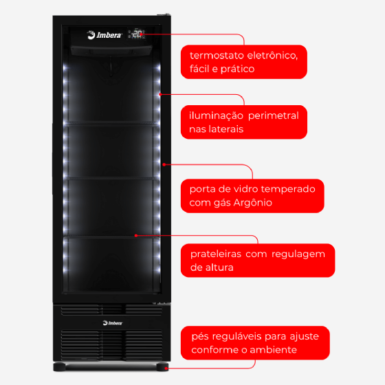 Cervejeira 485 Litros Porta de Vidro Full Black CCV315 220V Imbera
