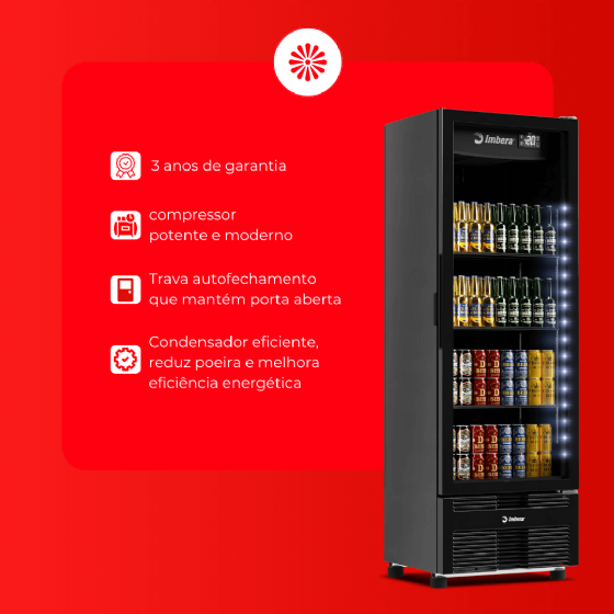 Cervejeira 485 Litros Porta de Vidro Full Black CCV315 220V Imbera