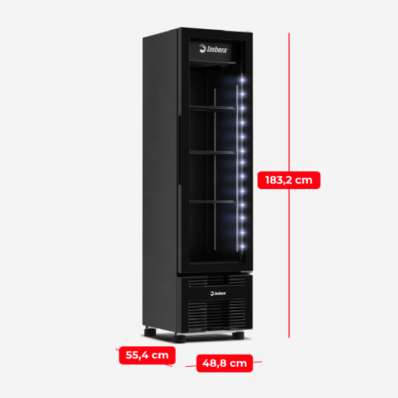 Refrigerador Vertical 244 Litros Porta de Vidro Full Black VR08 220v Imbera