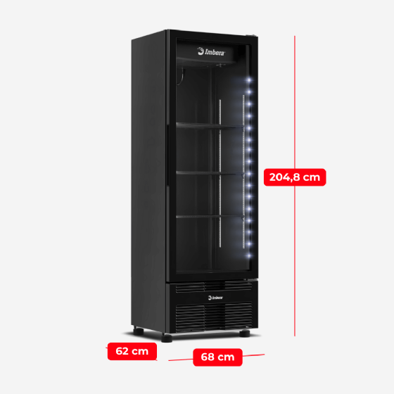 Refrigerador Vertical 454 Litros Porta de Vidro Full Black VRS16 Bivolt Inverter Imbera