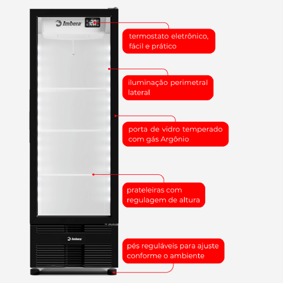 Cervejeira 569 Litros Porta de Vidro Preta CCV355 220V Imbera