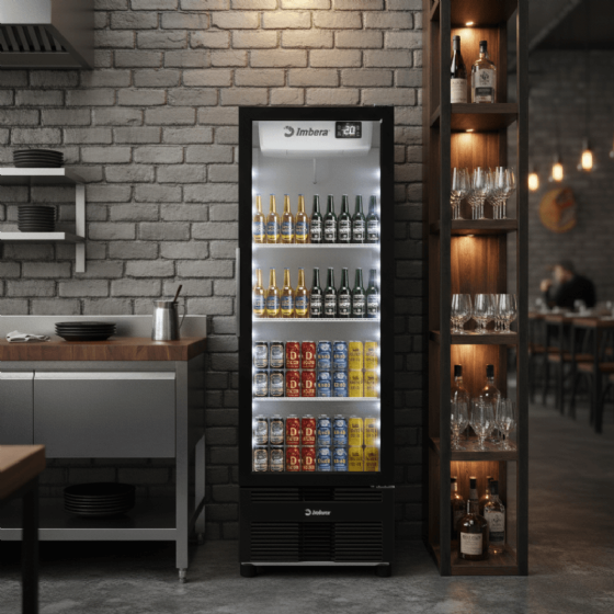 Cervejeira 569 Litros Porta de Vidro Preta CCV355 220V Imbera