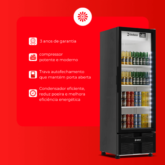 Cervejeira 569 Litros Porta de Vidro Preta CCV355 220V Imbera